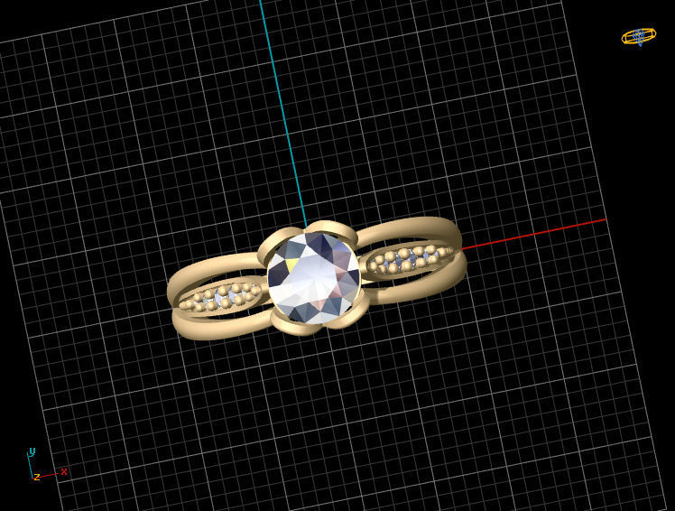 solitiare engagement ring with diamonds 3D print model_19