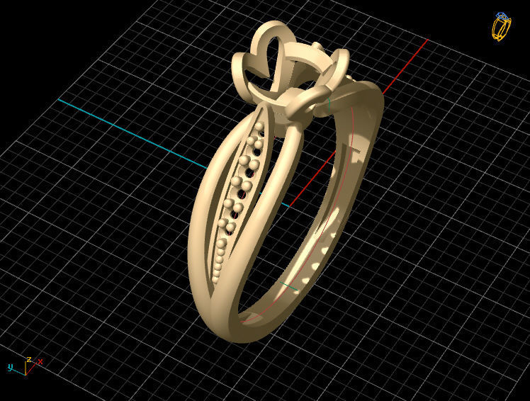 solitiare engagement ring with diamonds 3D print model_20