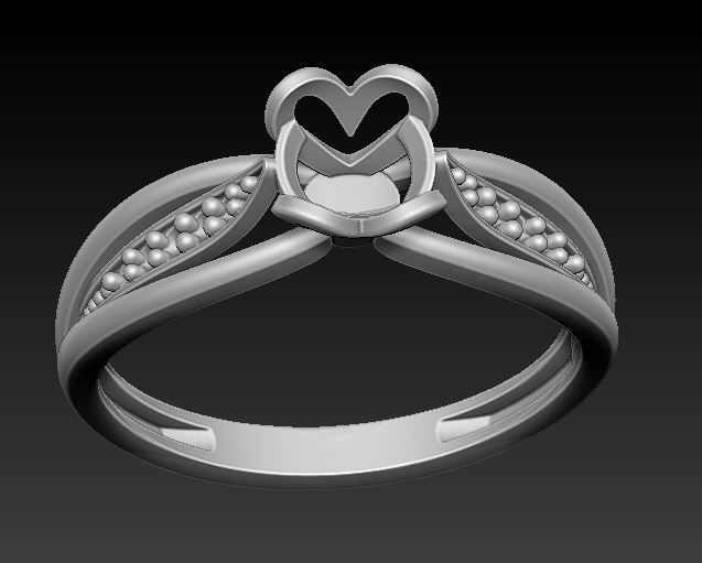 solitiare engagement ring with diamonds 3D print model_9