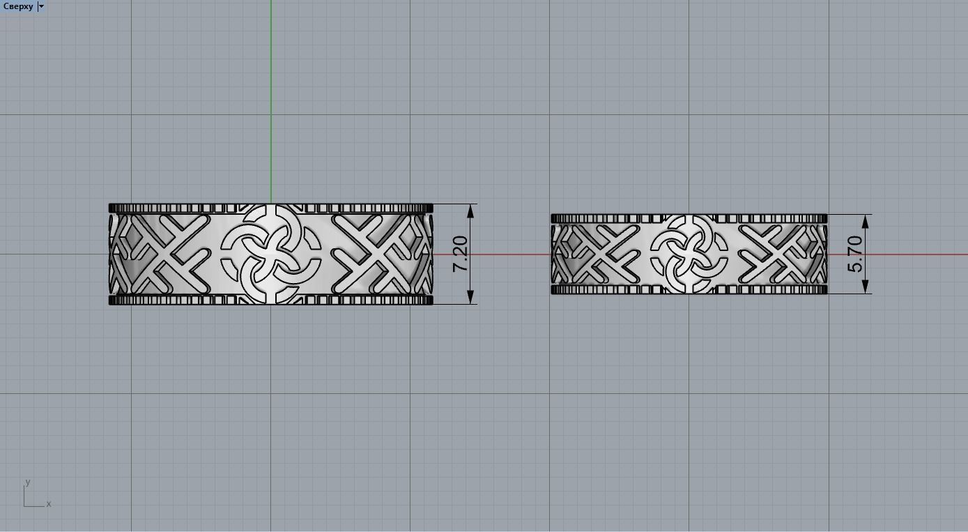 Wedding rings with a pattern 3D print model_3