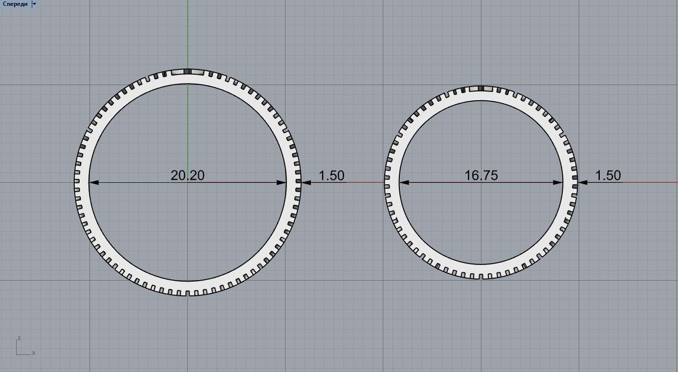 Wedding rings with a pattern 3D print model_4