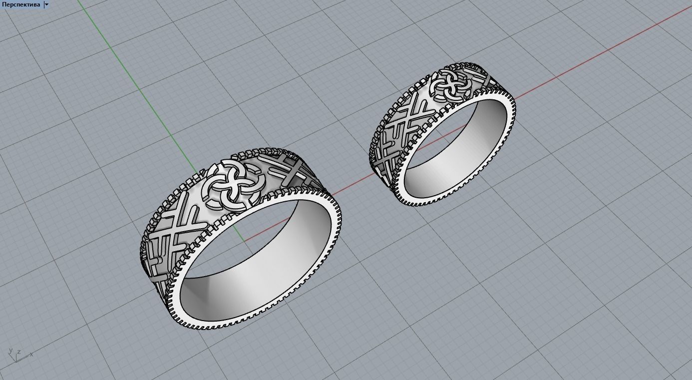 Wedding rings with a pattern 3D print model_5