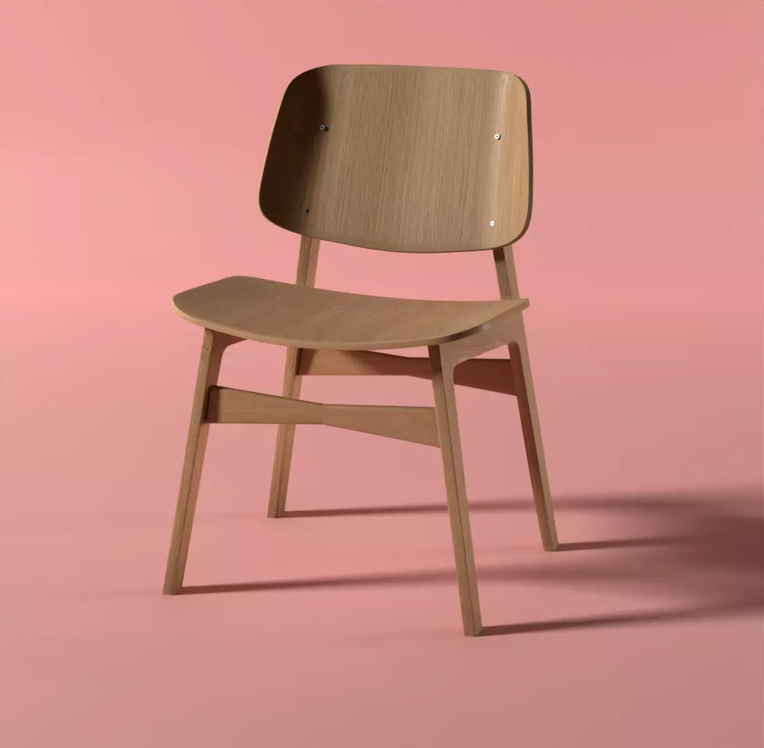 chair 3D model wooden Free low-poly 3D model