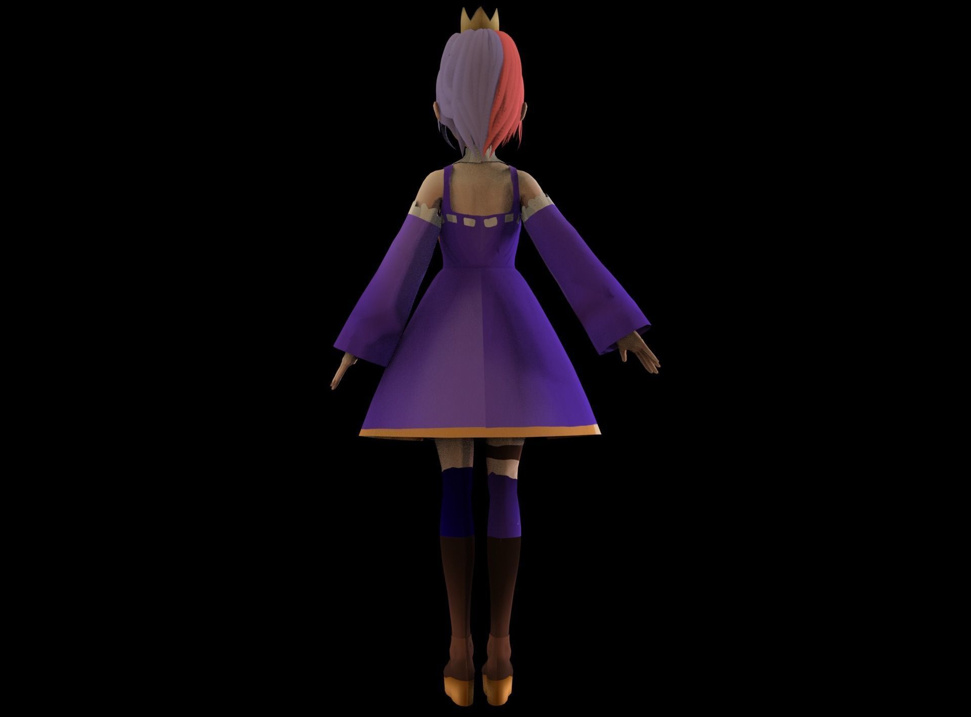 Anime Girl Low Poly Character 6 Low-poly 3D model_7