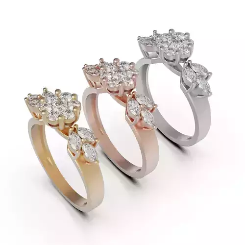 Diamond ring 6 marquise