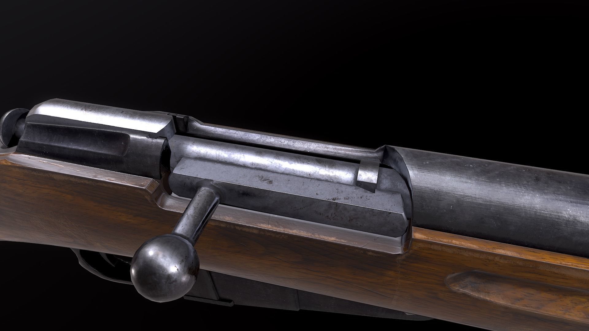 Mosin WW2 USSR rifle PBR Low-poly 3D model_5