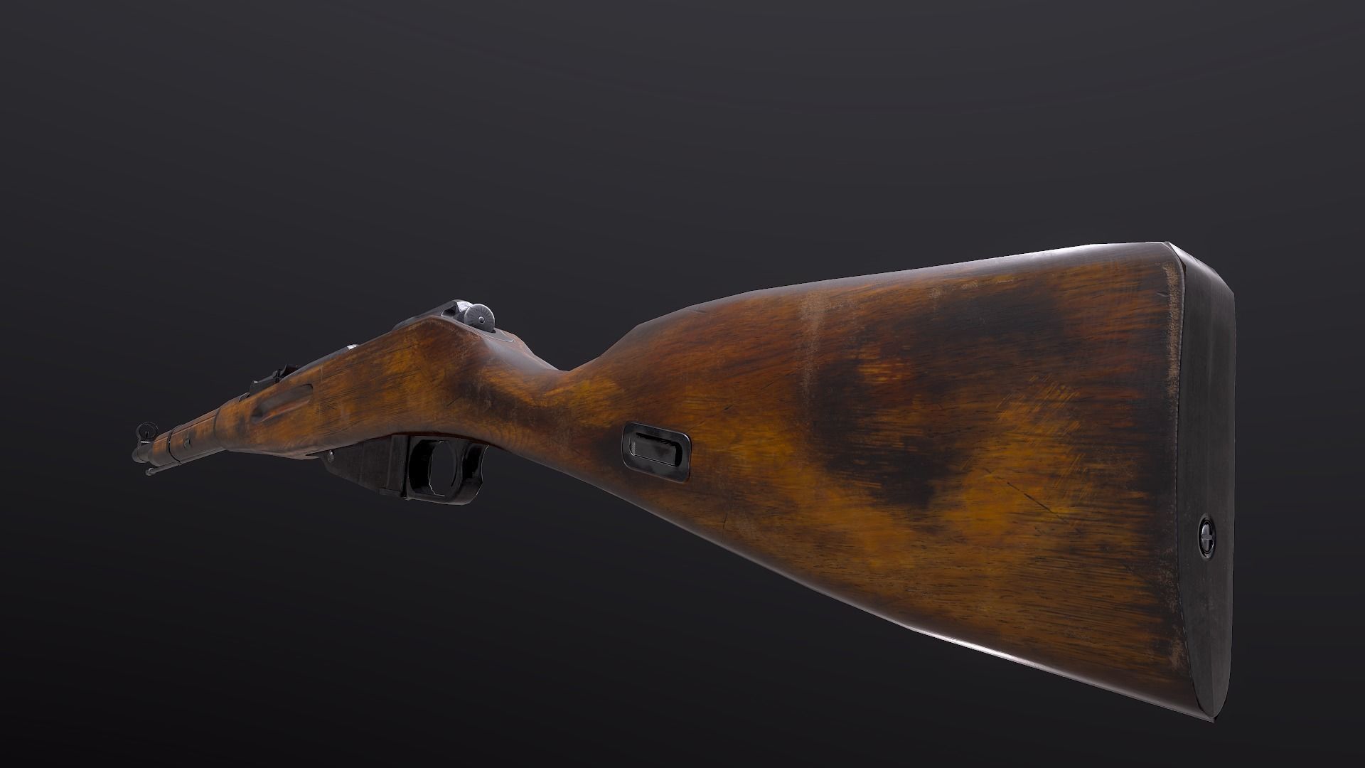 Mosin WW2 USSR rifle PBR Low-poly 3D model_4