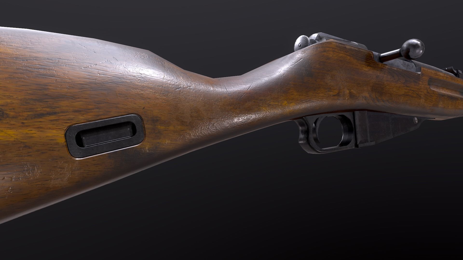 Mosin WW2 USSR rifle PBR Low-poly 3D model_7
