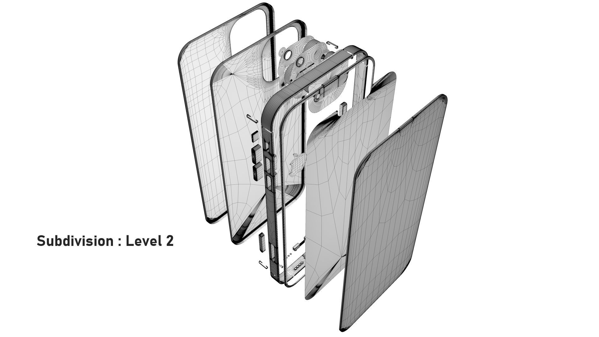 Apple iPhone 13 Pro Max Graphite Low-poly 3D model_30