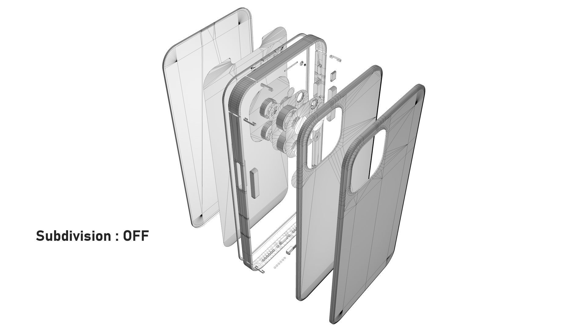 Apple iPhone 13 Pro Max Graphite Low-poly 3D model_27
