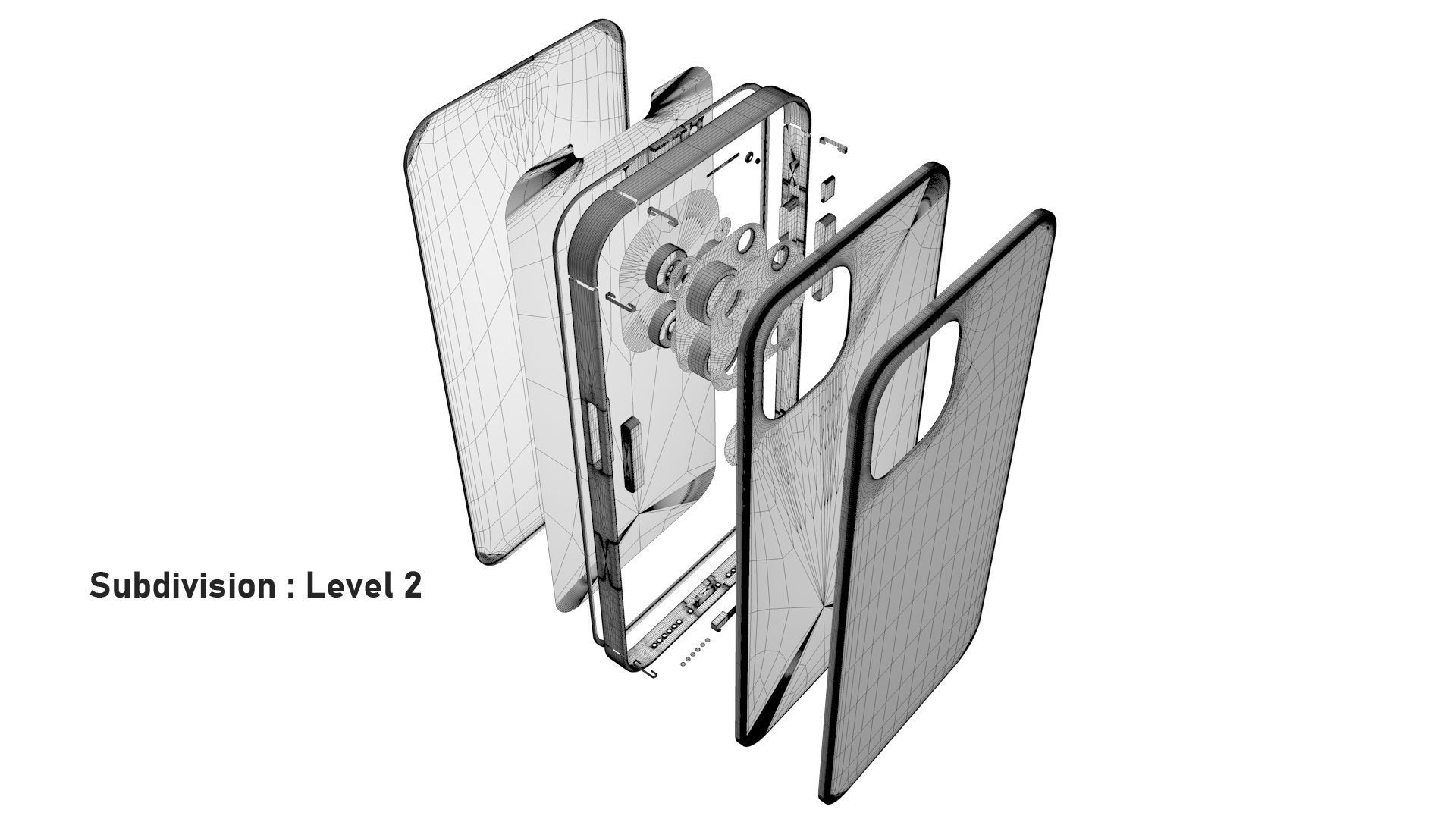 Apple iPhone 13 Pro Max Graphite Low-poly 3D model_28