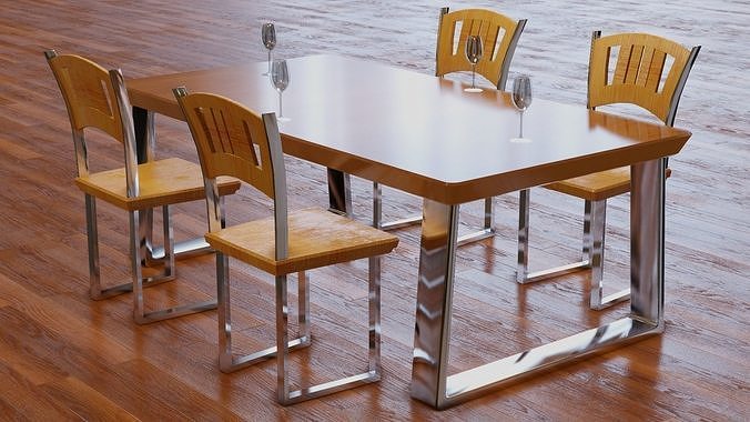3D model Low Poly Dining Table Furniture VR / AR / low-poly | CGTrader