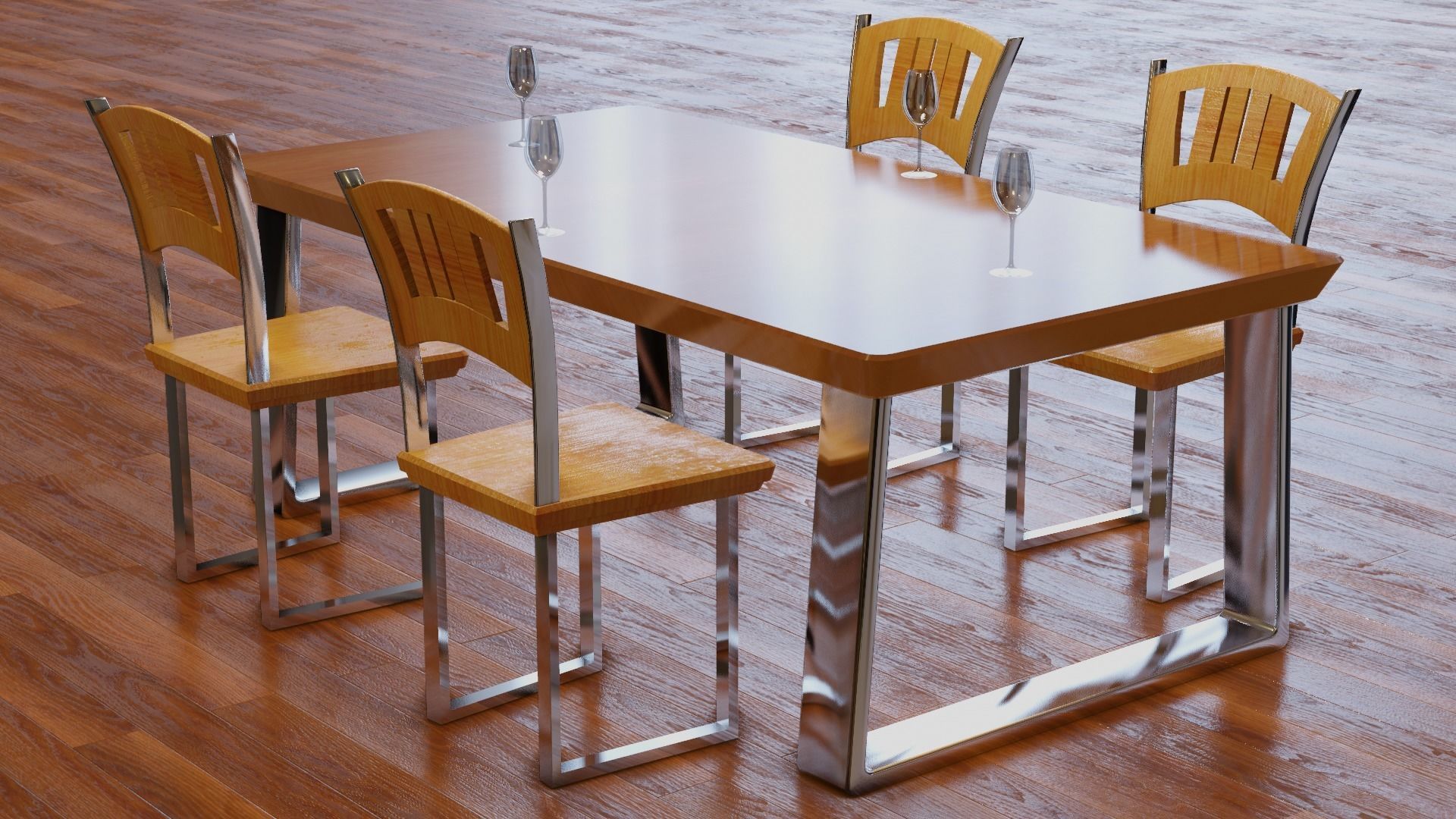 3D model Low Poly Dining Table Furniture VR / AR / low-poly | CGTrader