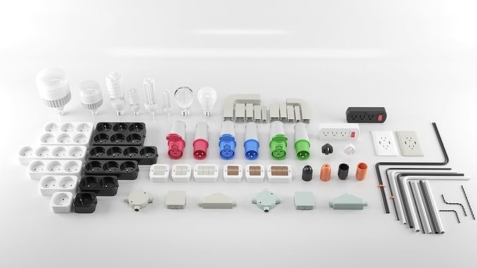outlet set of sockets 3D model