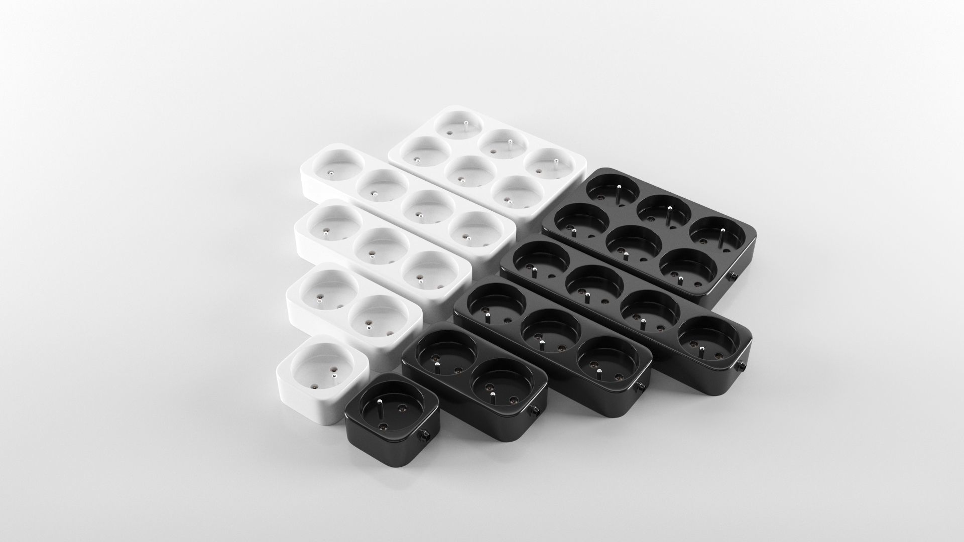 outlet set of sockets 3D model_2