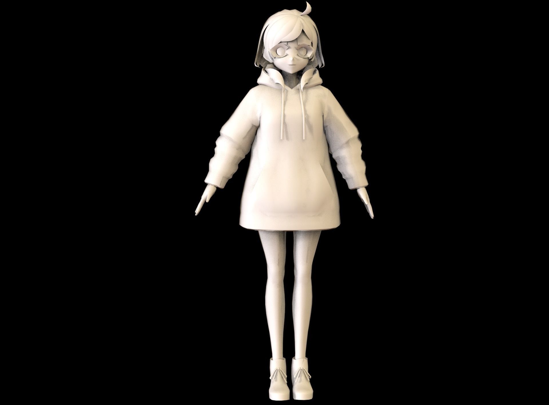 Anime Girl Low Poly Character 8 Low-poly 3D model_8