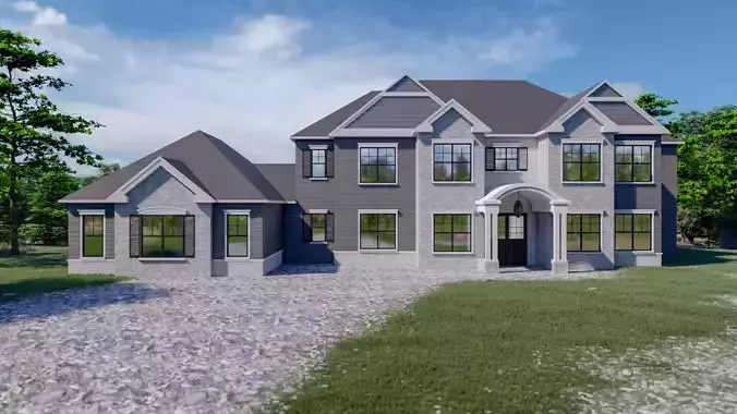 Residential Old Colonial House Exterior