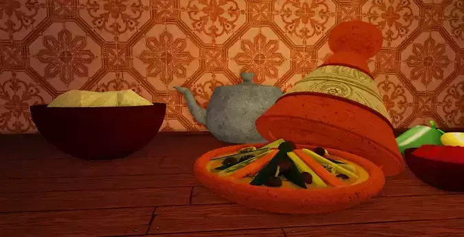 Boiled Vegetables Tagine Low-poly 3D model