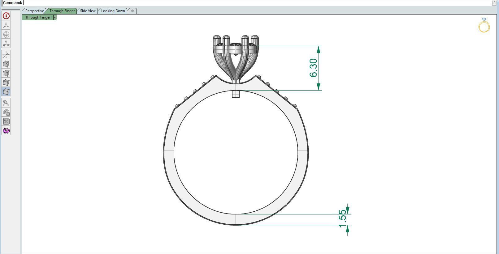 Diamond ring chamfer 2 3D print model_9