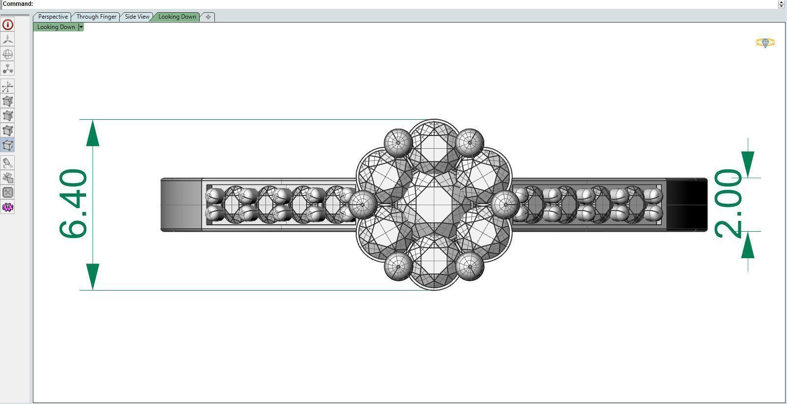 Diamond ring chamfer 2 3D print model_8