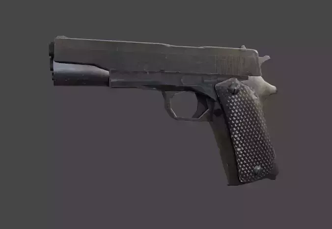 Low-Poly Dark Steel Colt 1911