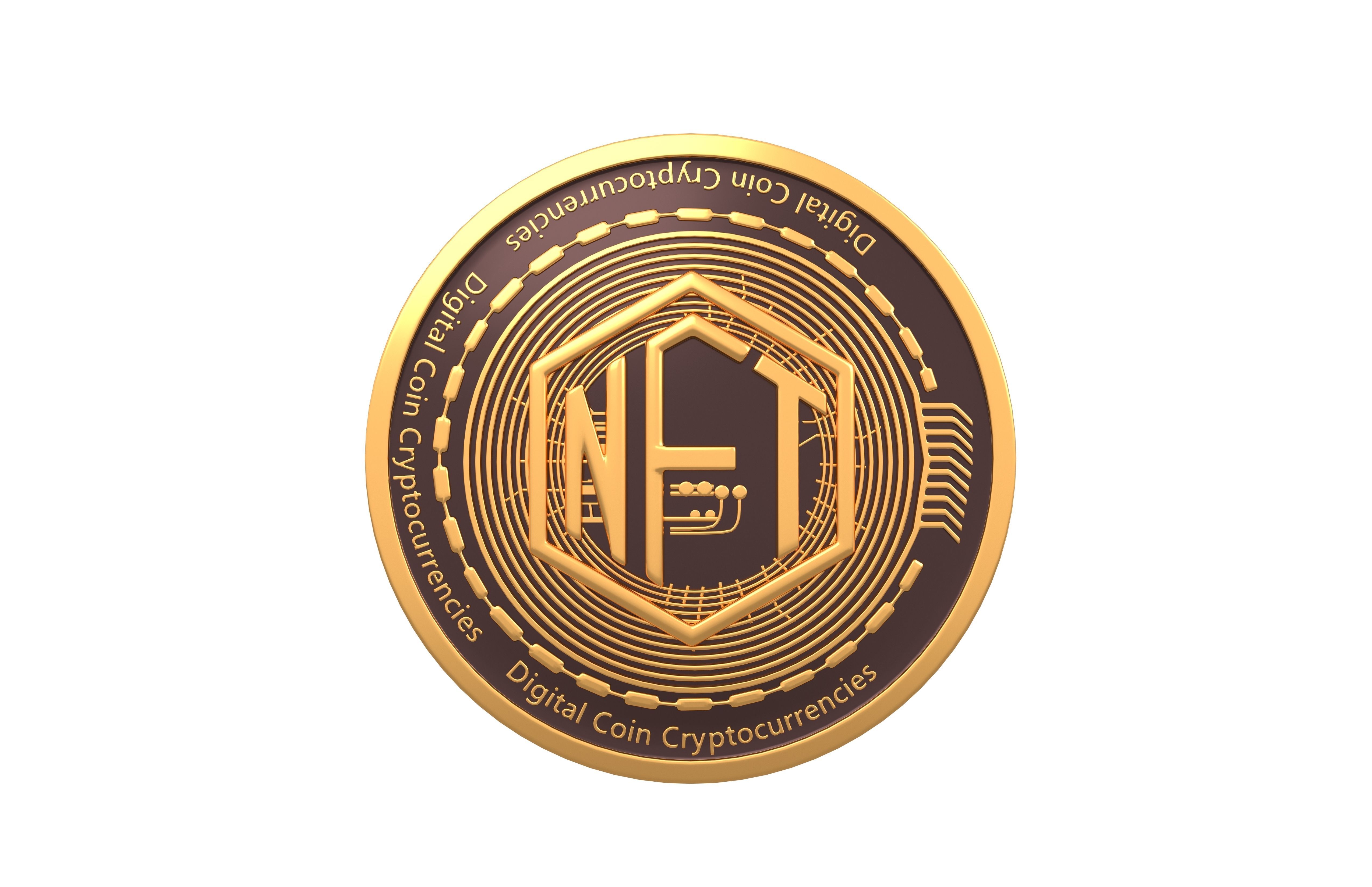 NFT Coin v1 001 Low-poly 3D model_1