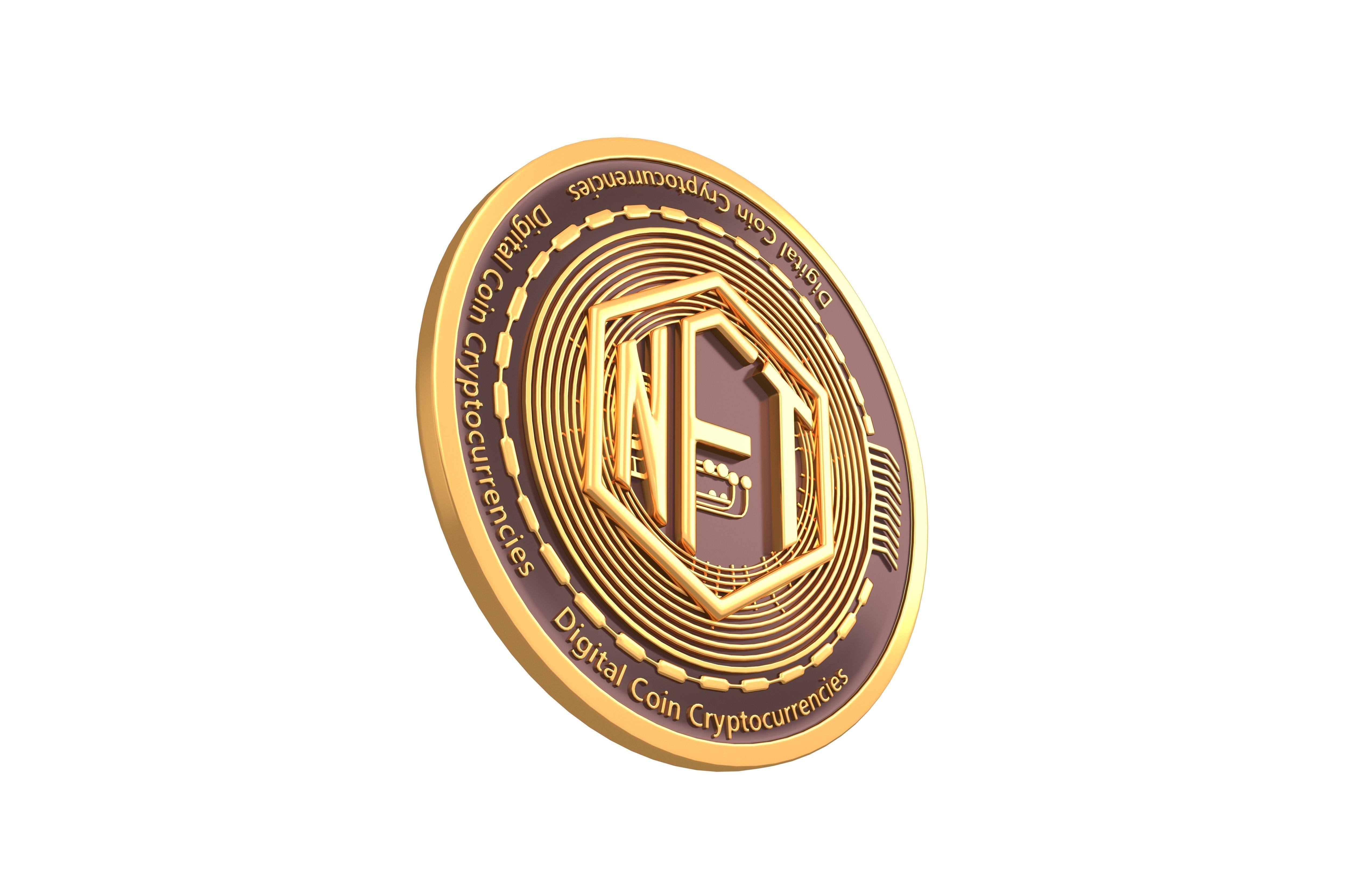NFT Coin v1 001 Low-poly 3D model_3