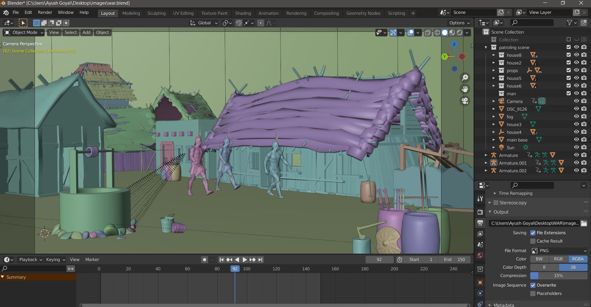 Ancient Rome Scene with all textures and animation 3D model_6
