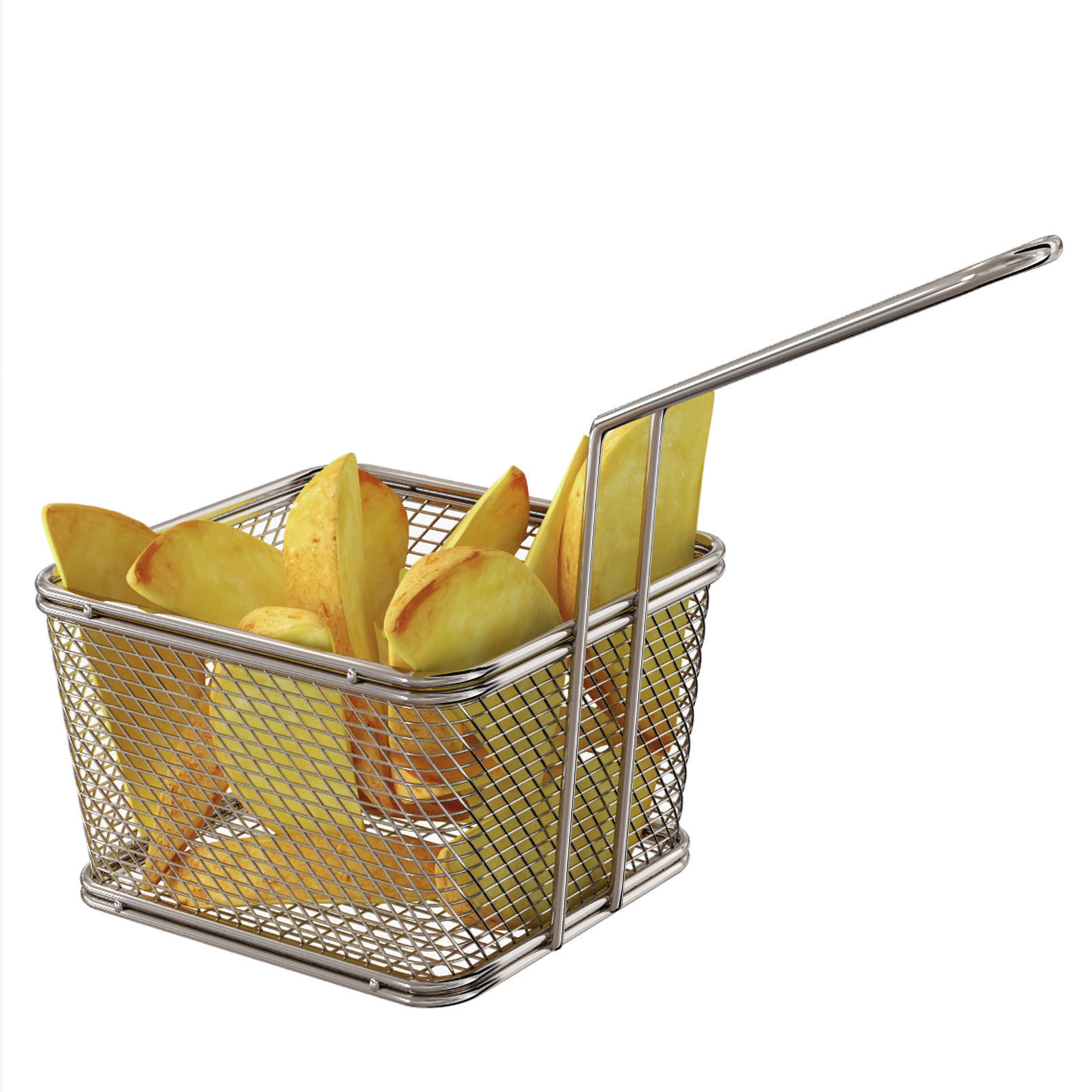 Stainless Steel Small 5 inches Fryer Basket 1 count box 3D model_2