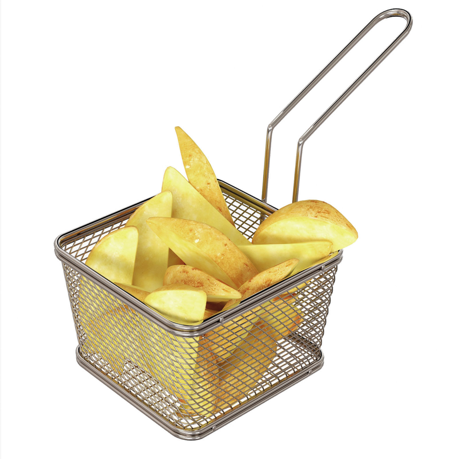 Stainless Steel Small 5 inches Fryer Basket 1 count box 3D model_3