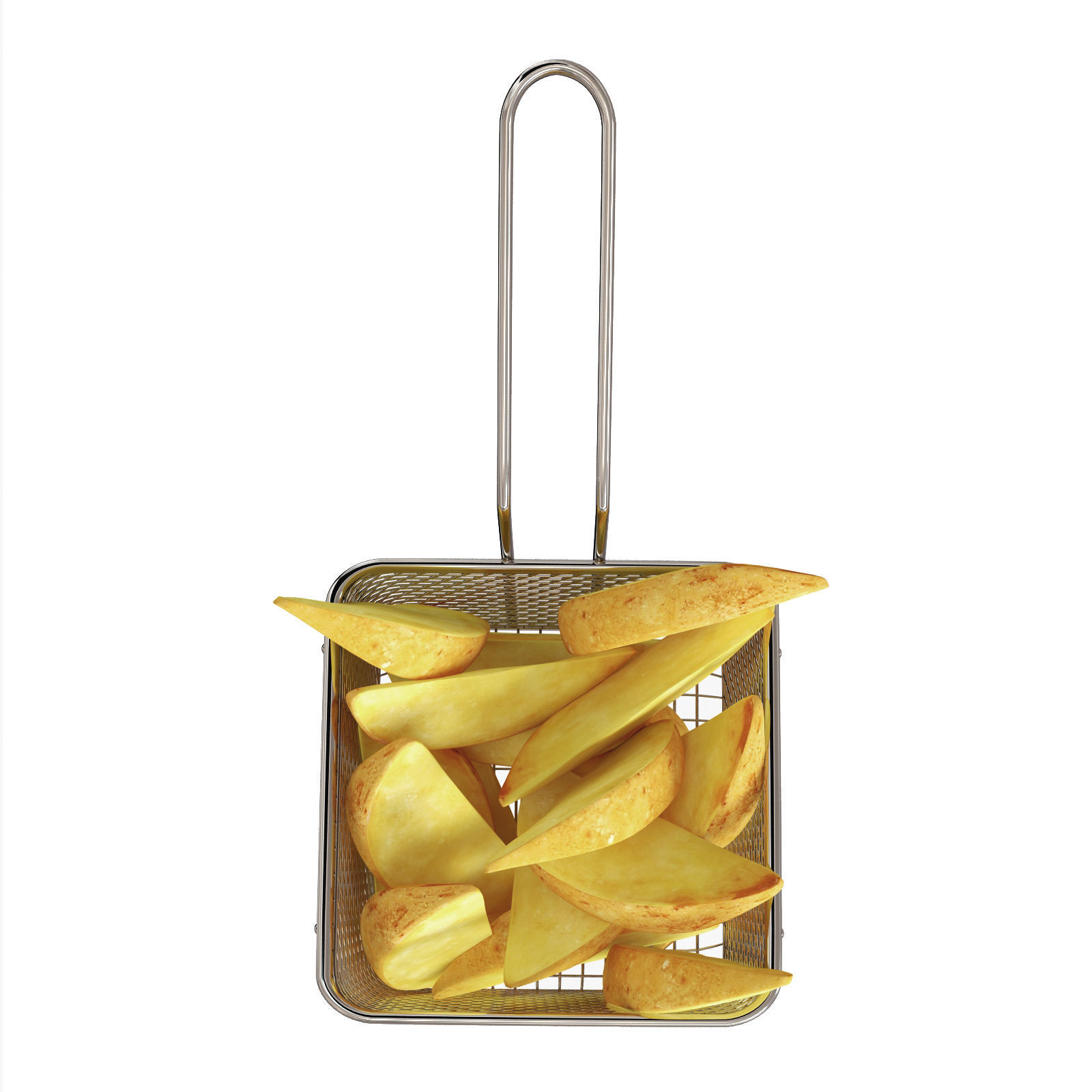 Stainless Steel Small 5 inches Fryer Basket 1 count box 3D model_4