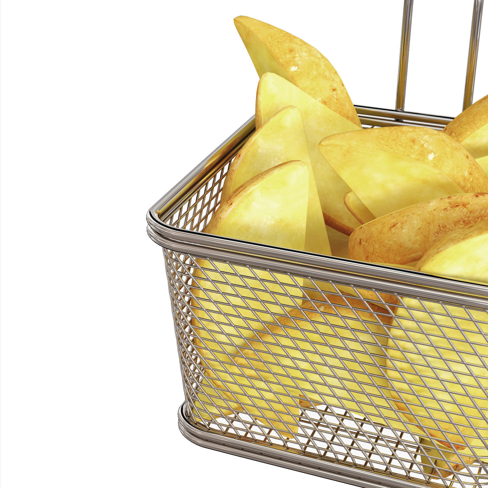 Stainless Steel Small 5 inches Fryer Basket 1 count box 3D model_5