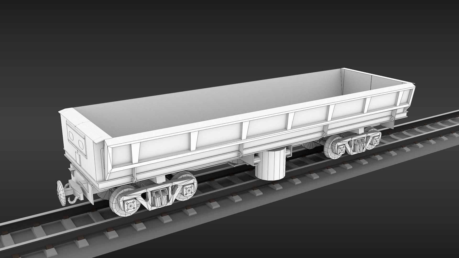 USSR Narrow gauge cargo wagons set 3D model_4