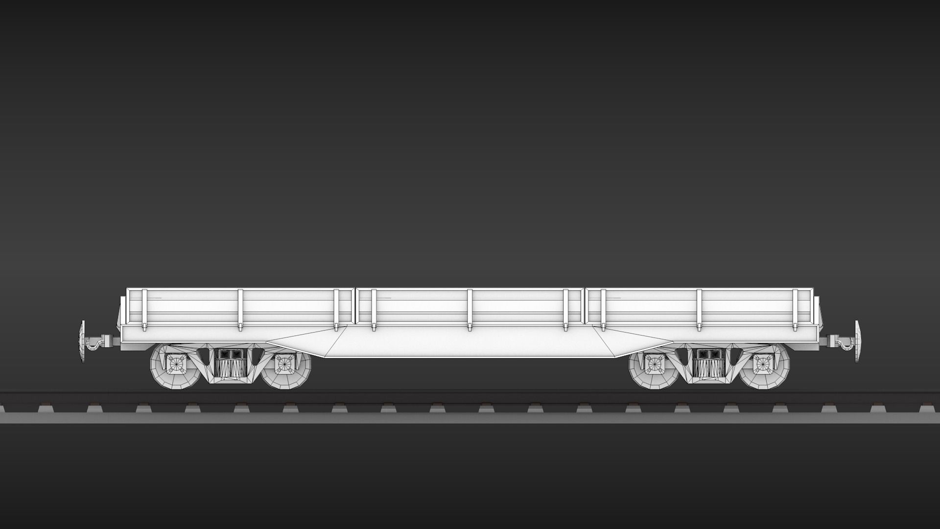 USSR Narrow gauge cargo wagons set 3D model_14