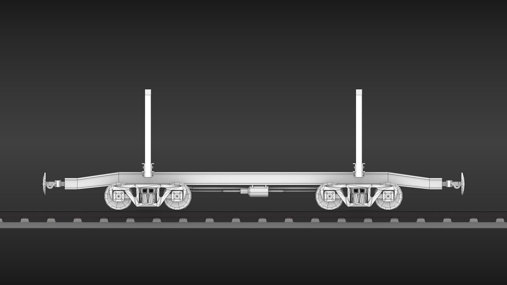USSR Narrow gauge cargo wagons set 3D model_17