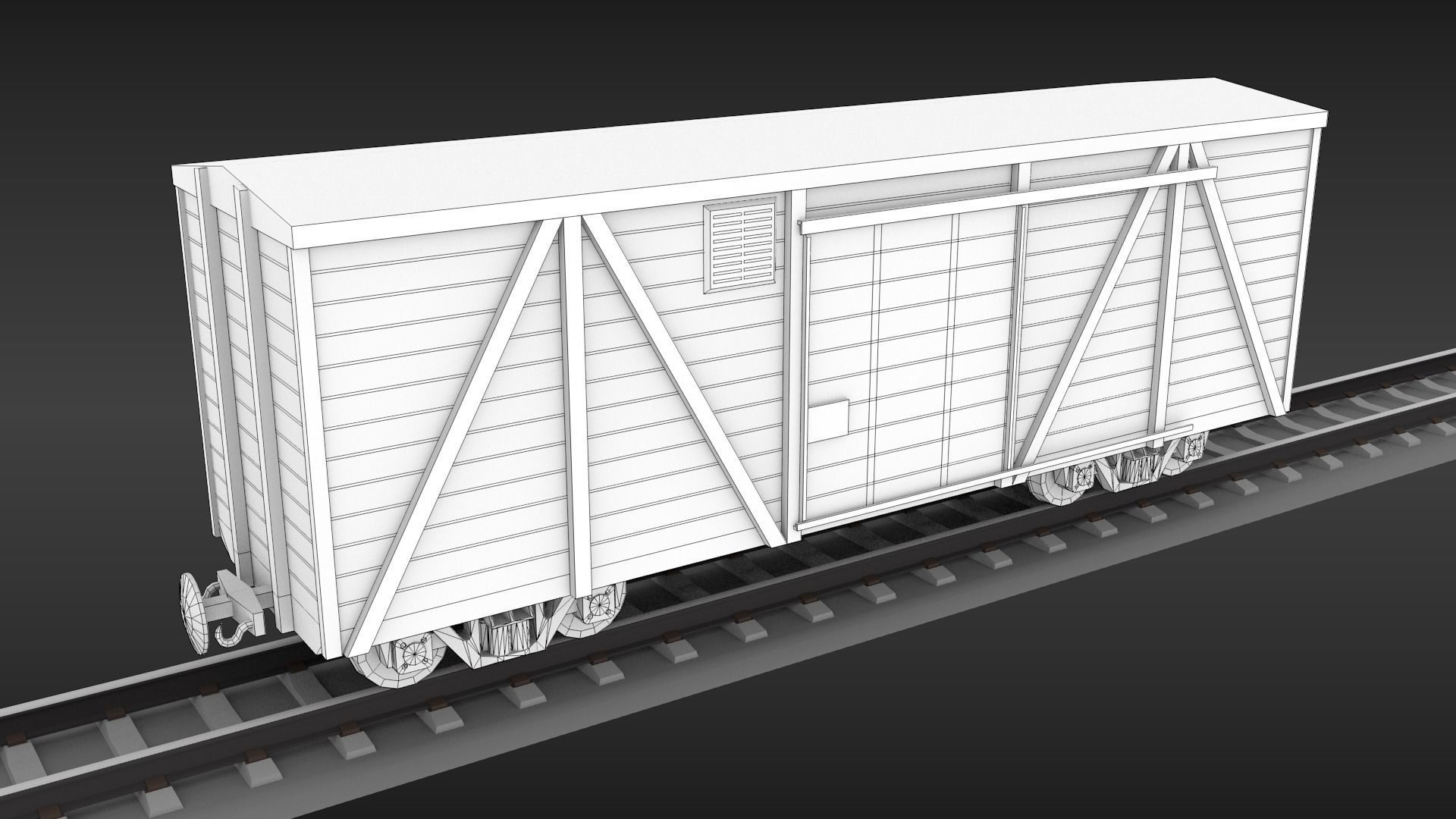 USSR Narrow gauge cargo wagons set 3D model_1
