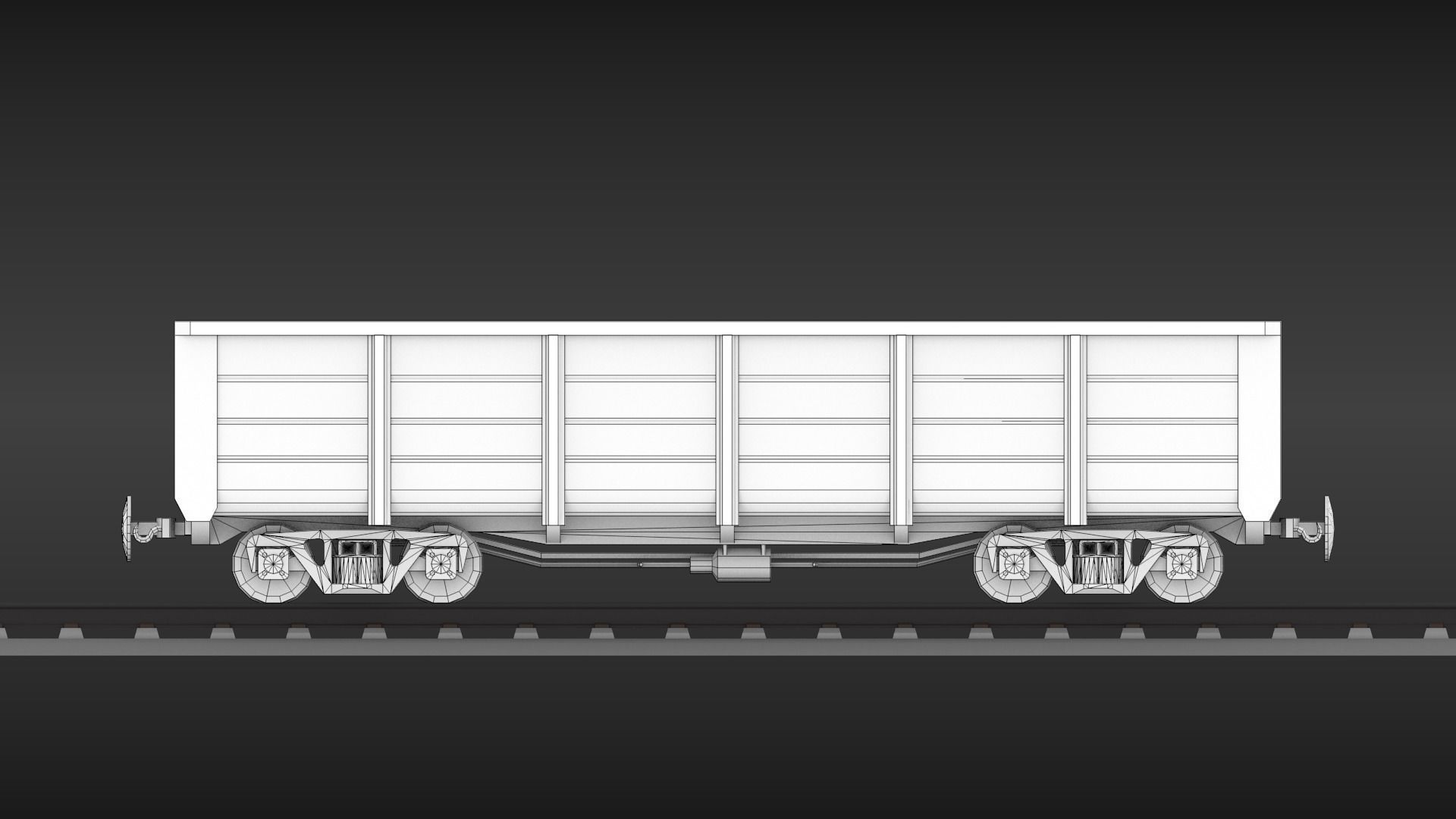 USSR Narrow gauge cargo wagons set 3D model_11