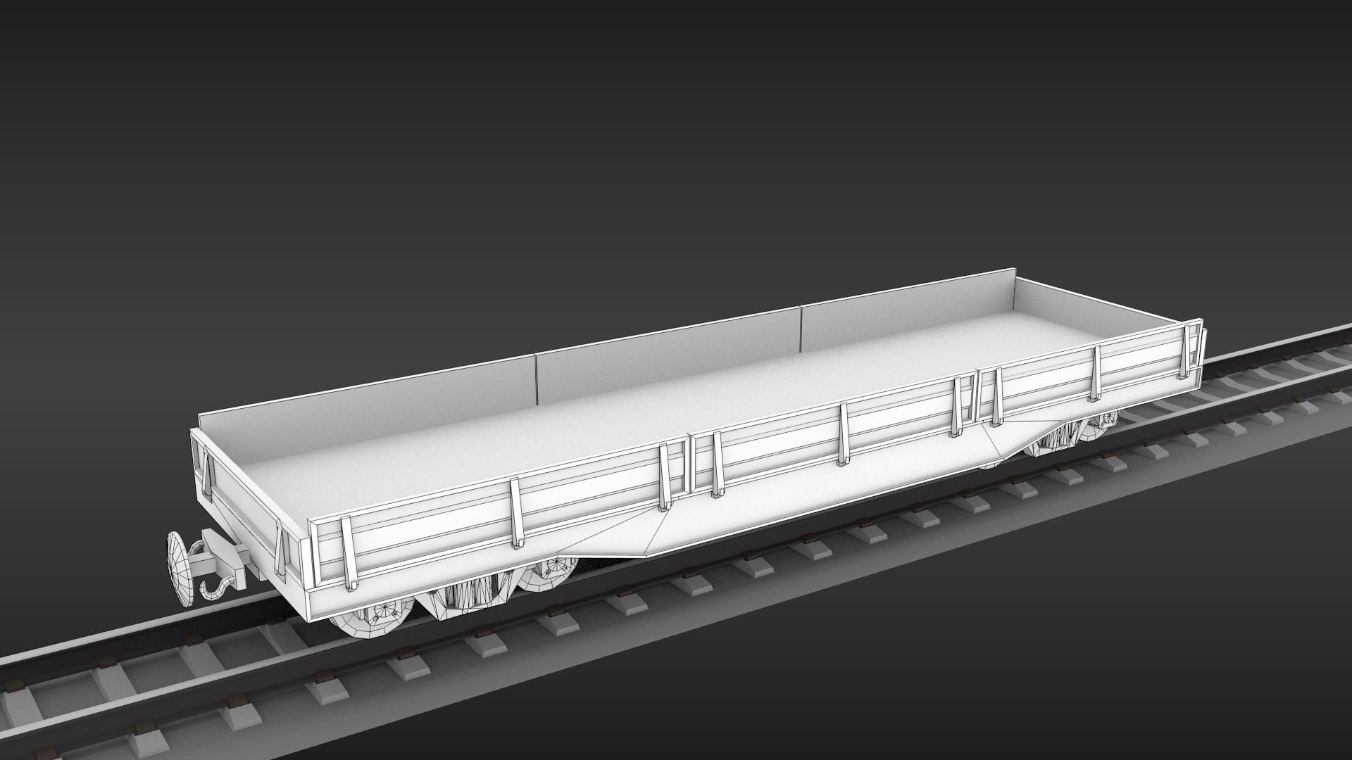 USSR Narrow gauge cargo wagons set 3D model_13