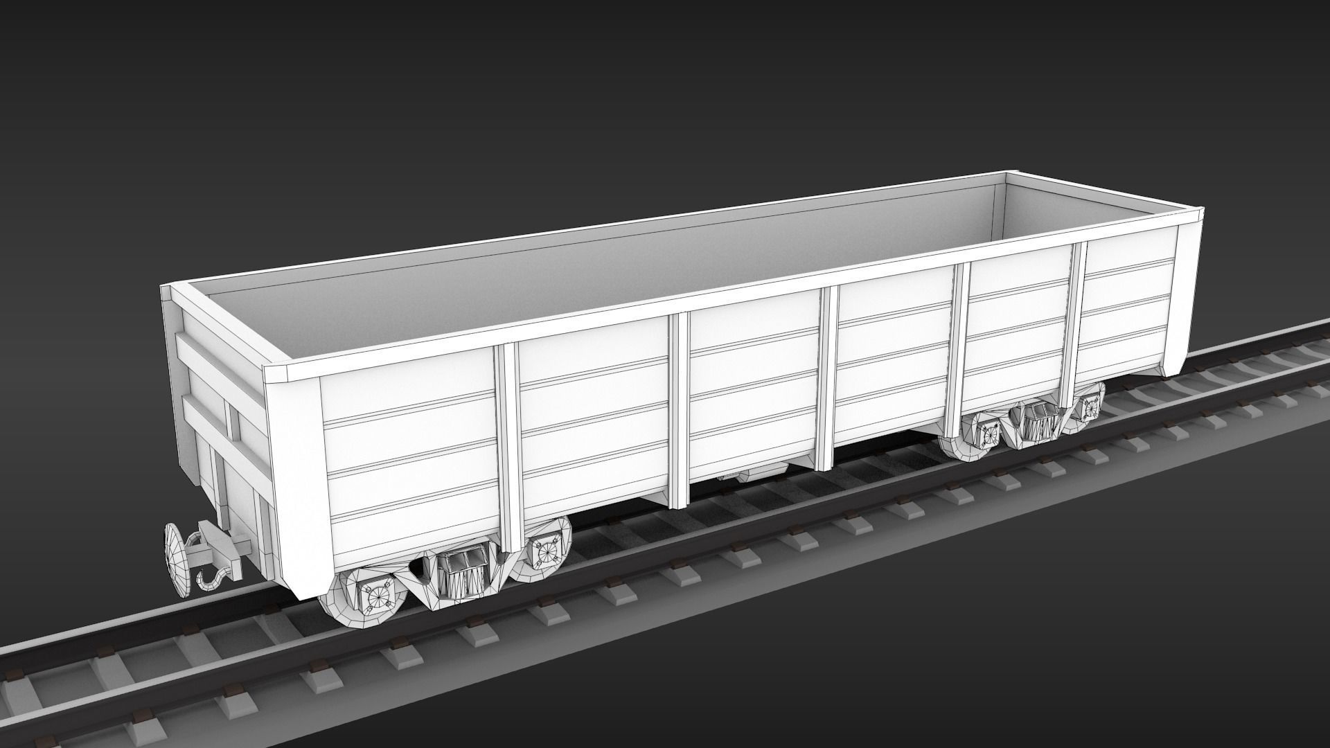 USSR Narrow gauge cargo wagons set 3D model_10