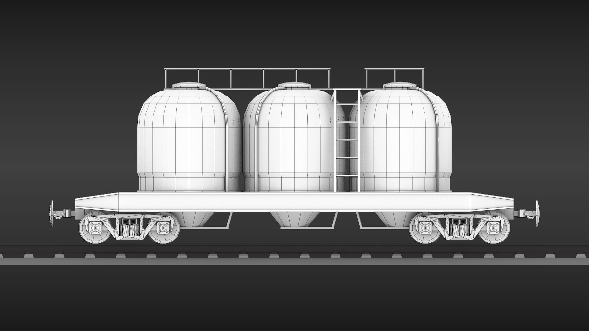 USSR Narrow gauge cargo wagons set 3D model_8