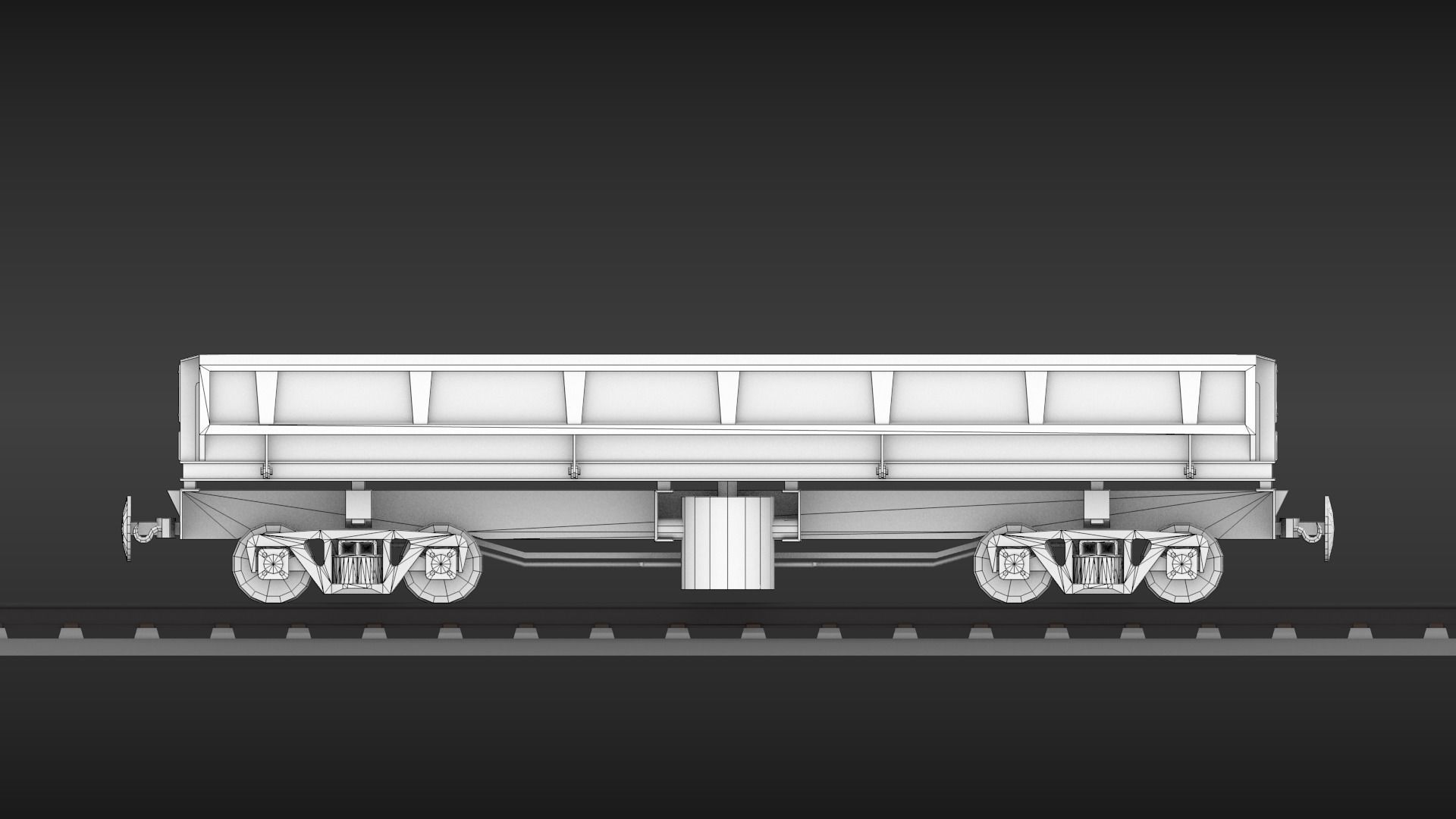 USSR Narrow gauge cargo wagons set 3D model_5