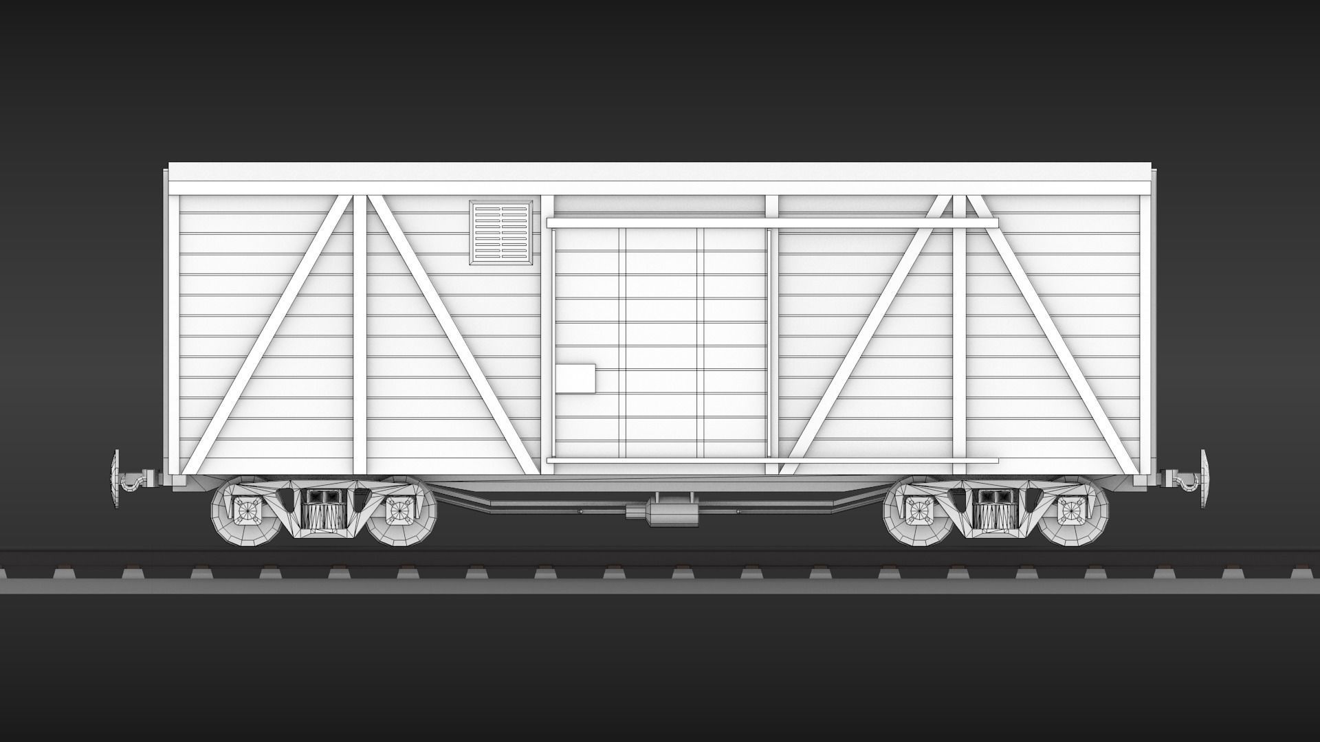 USSR Narrow gauge cargo wagons set 3D model_2
