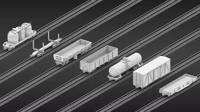 USSR Narrow gauge cargo wagons set