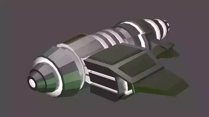 Original spaceship PBR low-poly game ready Low-poly 3D model