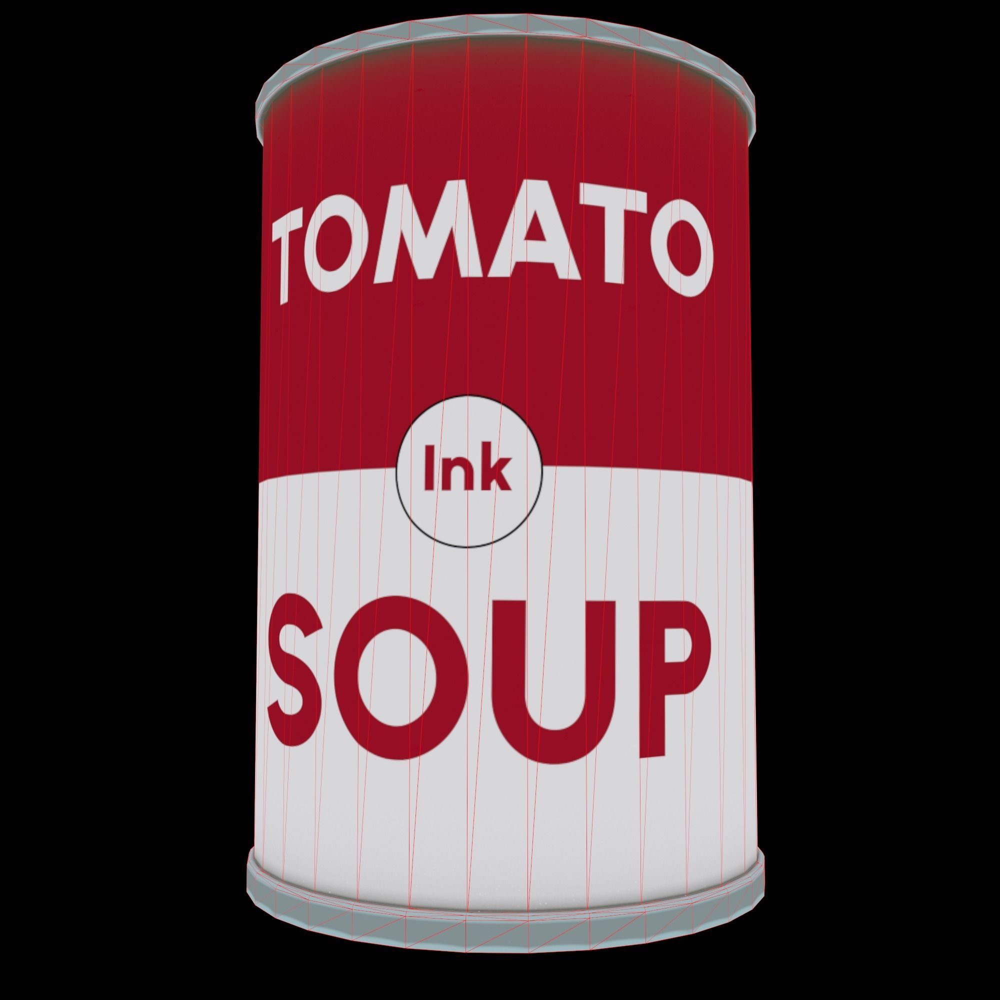 Tin with tomato soup Low-poly 3D model_2