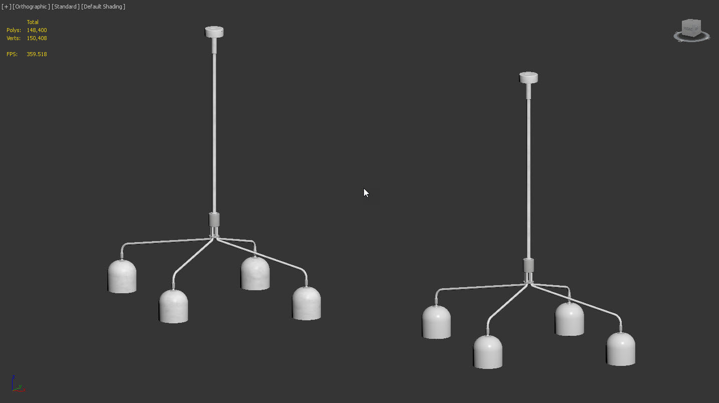 Howard Chandelier 4 Long Arm by Gubi 3D model_10
