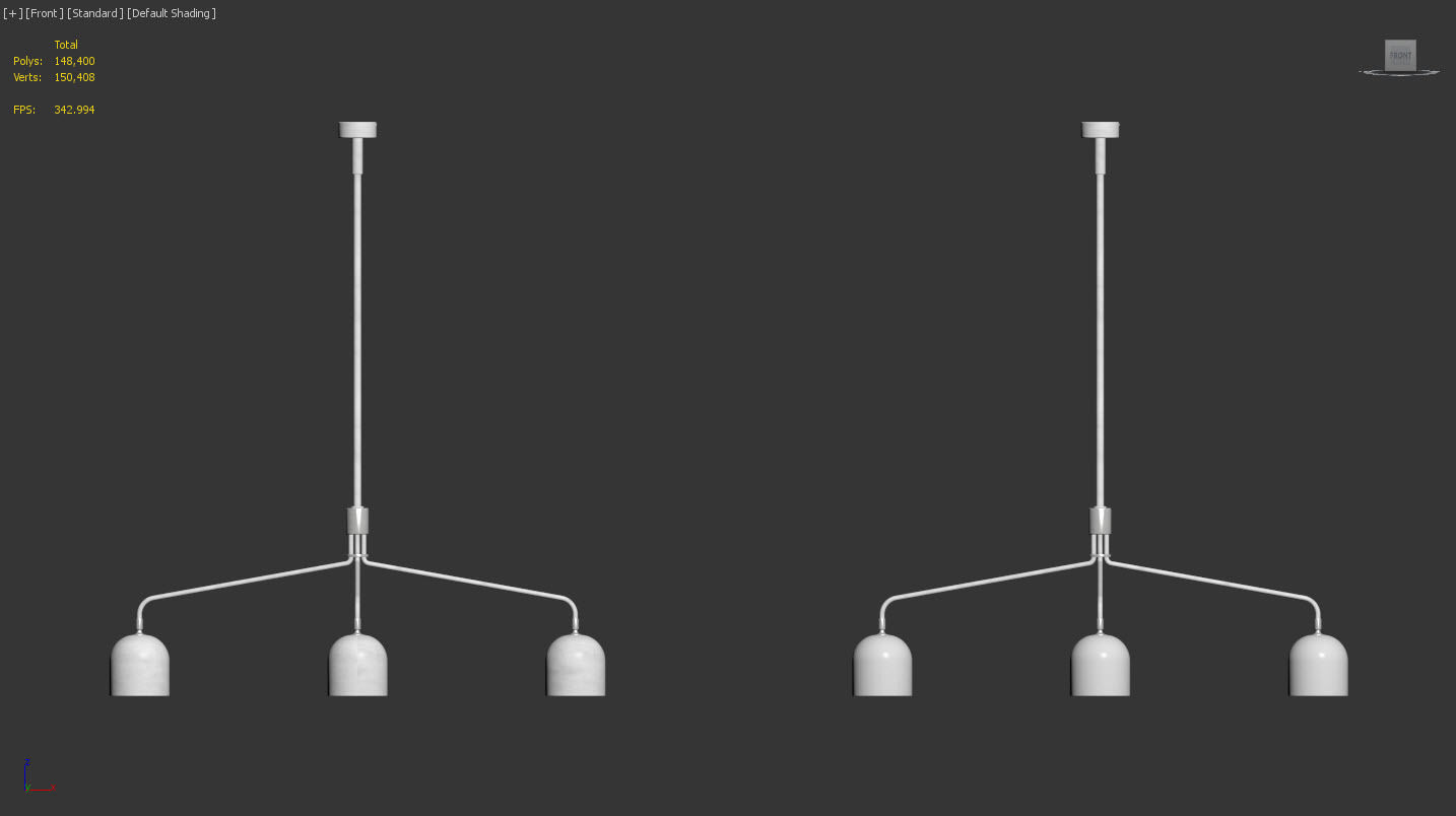 Howard Chandelier 4 Long Arm by Gubi 3D model_8