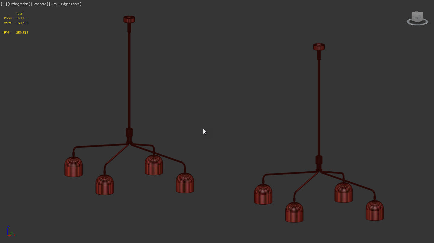 Howard Chandelier 4 Long Arm by Gubi 3D model_12