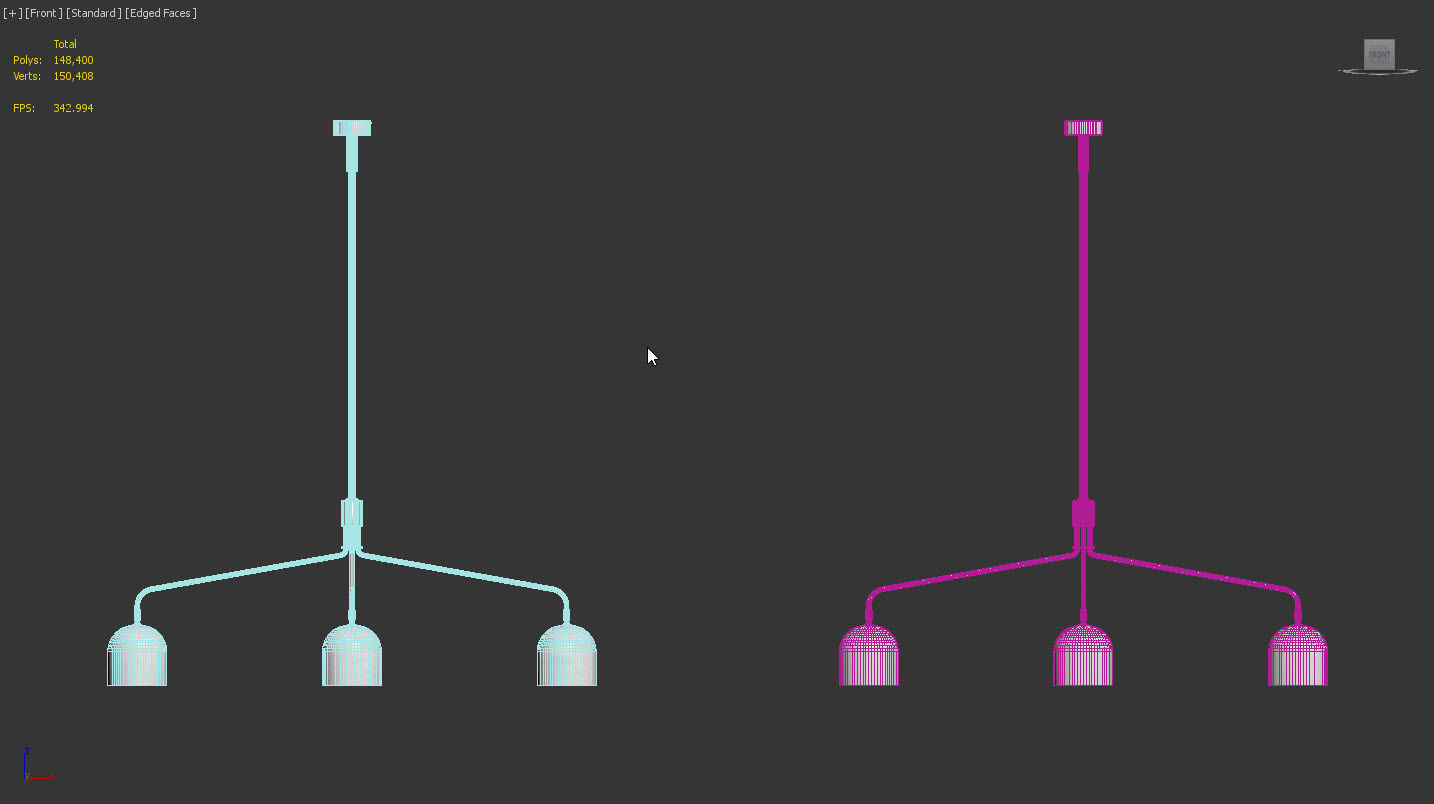 Howard Chandelier 4 Long Arm by Gubi 3D model_9