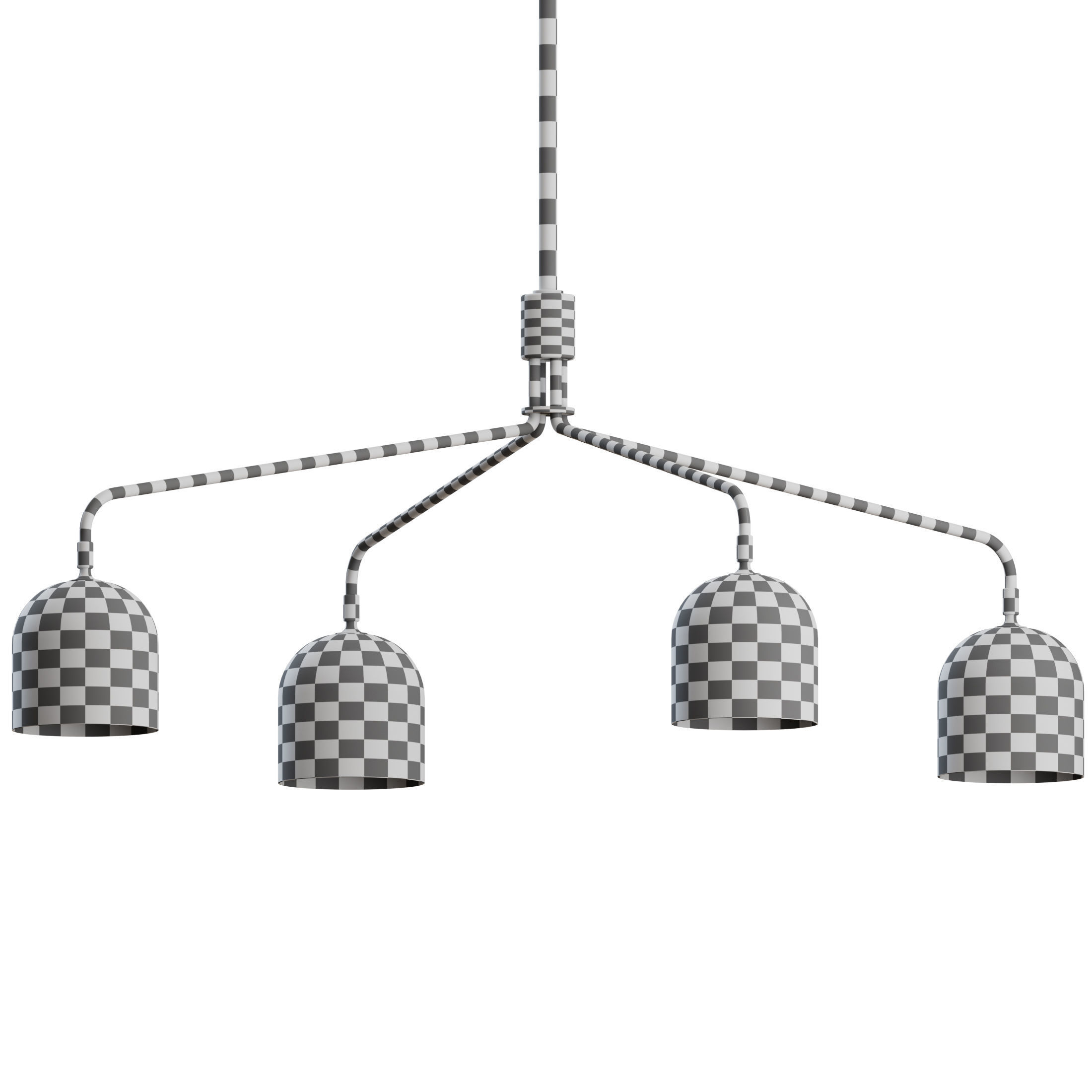 Howard Chandelier 4 Long Arm by Gubi 3D model_4